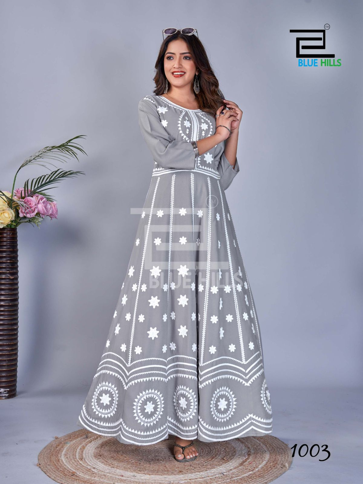 Rashmika By Blue Hills Sequence Work Rayon Long Anarkali Kurtis Wholesale Price In Surat
